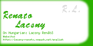 renato lacsny business card
