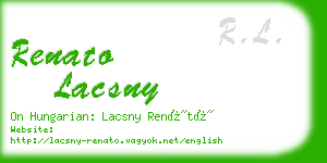 renato lacsny business card